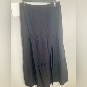 Nine West Black Tiered Maxi Skirt with Slit